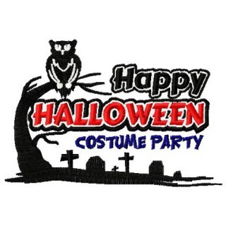 Happy Halloween costume party embroidery design - Embroidery Design