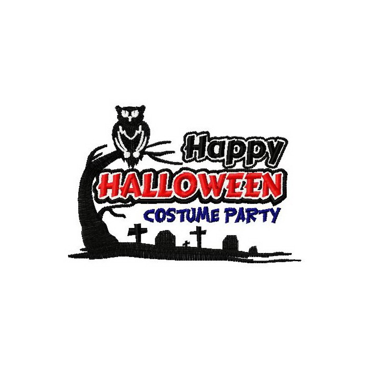 Happy Halloween costume party embroidery design - Embroidery Design