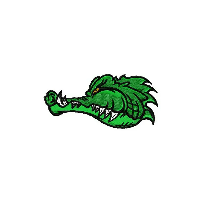 Crocodile embroidery design showcasing an intricate stitched motif of an African animal, perfect for various fabric projects.