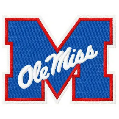 Ole Miss Rebels logo embroidery design showcasing the iconic symbol for stitching on apparel and accessories.