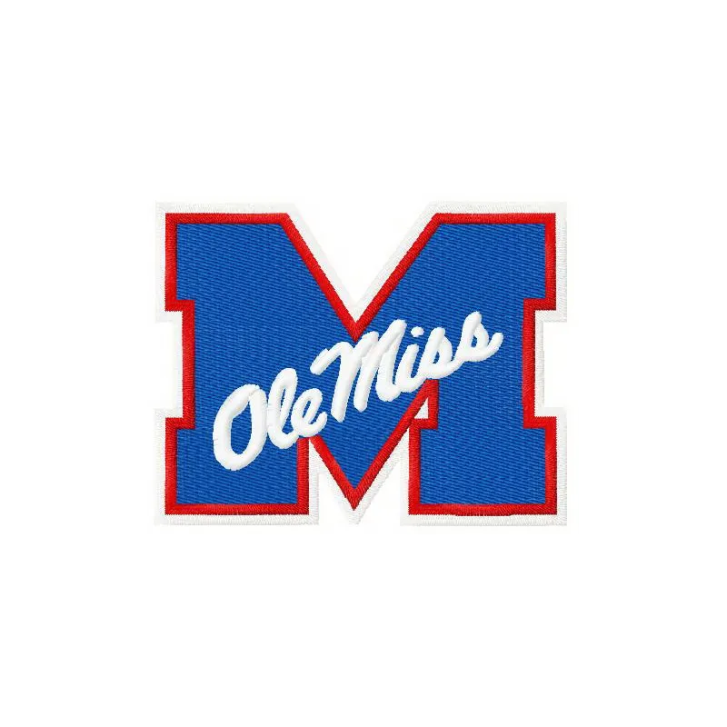 Ole Miss Rebels logo embroidery design showcasing the iconic symbol for stitching on apparel and accessories.
