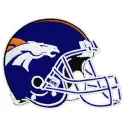 Denver Broncos helmet embroidery design showcasing the team's logo for stitching on apparel and accessories.