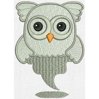 Owl ghost embroidery design - Embroidery Design