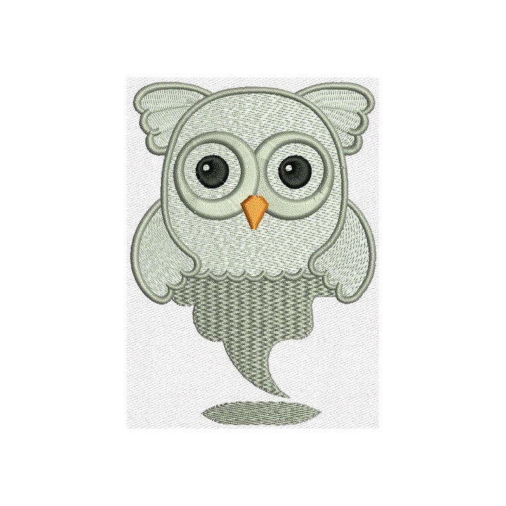 Owl ghost embroidery design - Embroidery Design