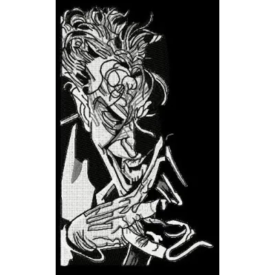 Joker embroidery design showcasing a playful and whimsical stitched motif for creative projects.