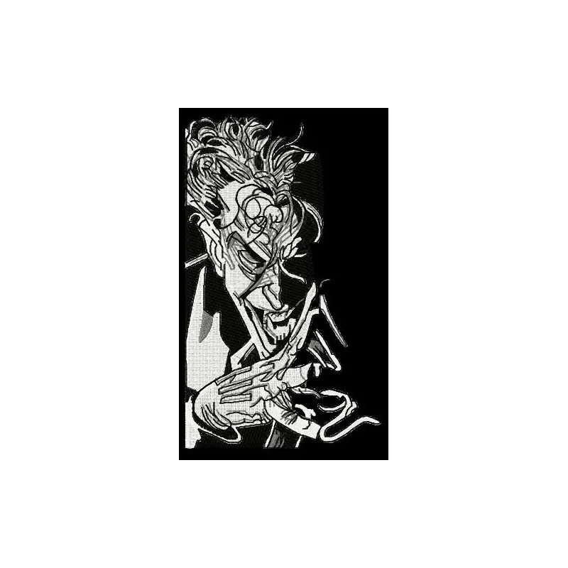 Joker embroidery design showcasing a playful and whimsical stitched motif for creative projects.