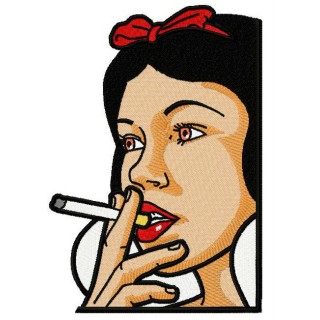 Snow White smoking 2 embroidery design - Embroidery Design