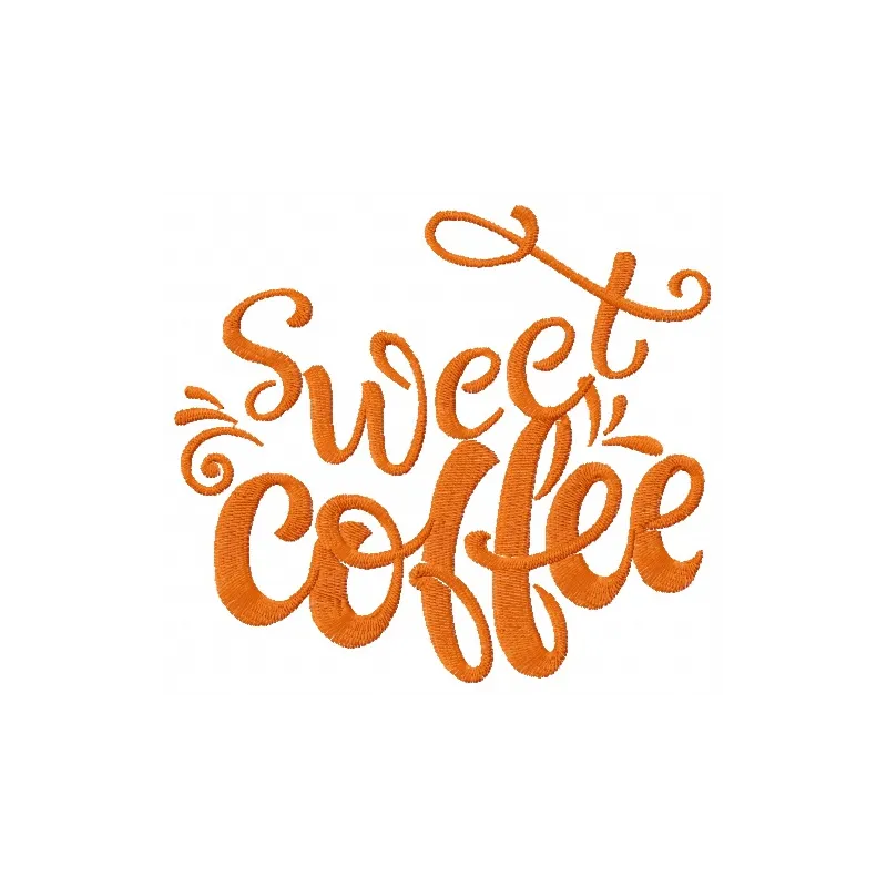 Sweet coffee embroidery design featuring a whimsical coffee cup, ideal for stitching on tote bags and hoodies.