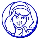 Daphne Blake 2 embroidery design from Scooby Doo, showcasing a colorful and whimsical stitched motif.