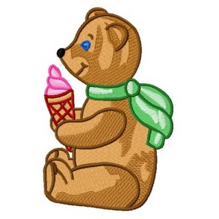 Ice cream for teddy 2 embroidery design - Embroidery Design