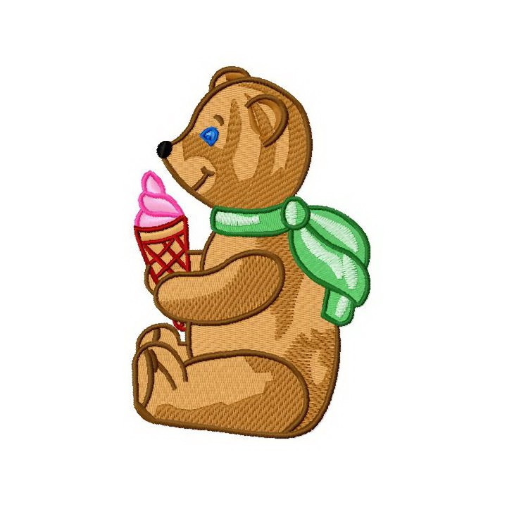 Ice cream for teddy 2 embroidery design - Embroidery Design