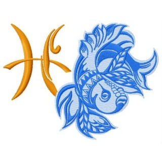 Zodiac sign Pisces 4 embroidery design - Embroidery Design