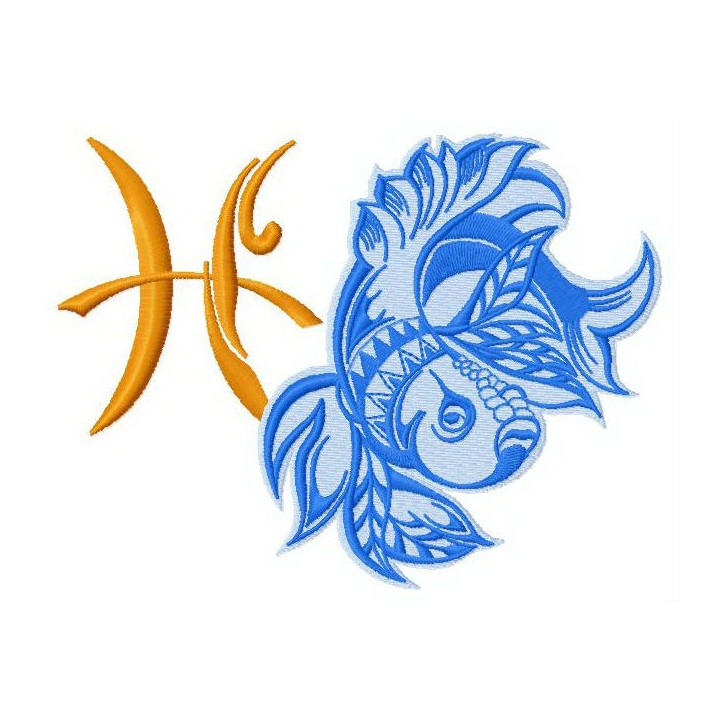 Zodiac sign Pisces 4 embroidery design - Embroidery Design