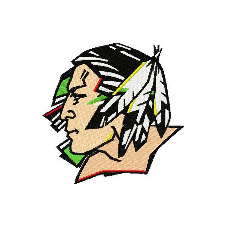 Fighting Sioux logo embroidery design - Embroidery Design