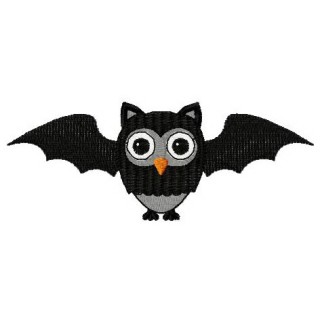 Owl in bat costume embroidery design - Embroidery Design