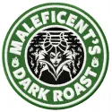 Maleficent's dark roast embroidery design featuring a whimsical motif inspired by Sleeping Beauty.