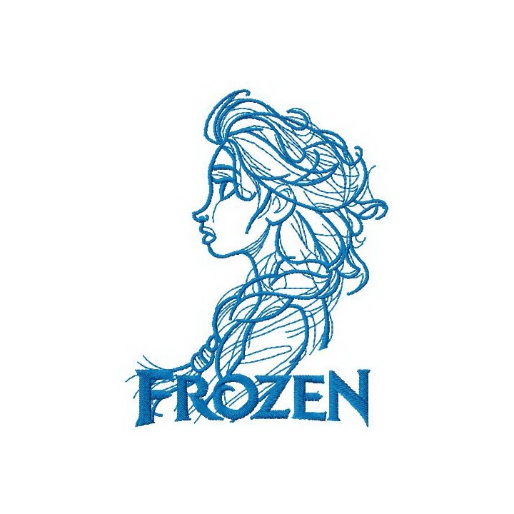 Elsa sketch 9 embroidery design - Embroidery Design