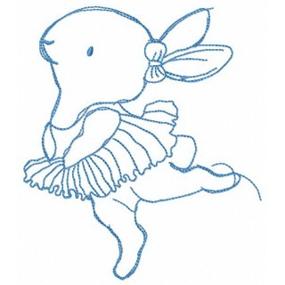 Bunny's ballet embroidery design - Embroidery Design