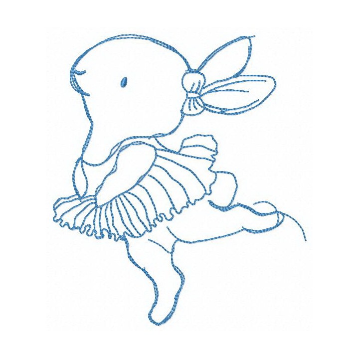 Bunny's ballet embroidery design - Embroidery Design