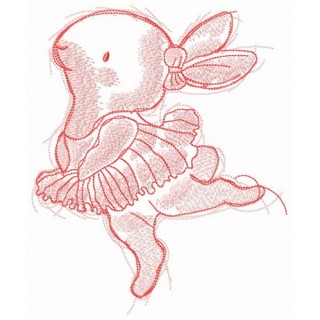 Marvelous bunny ballerina embroidery design - Embroidery Design