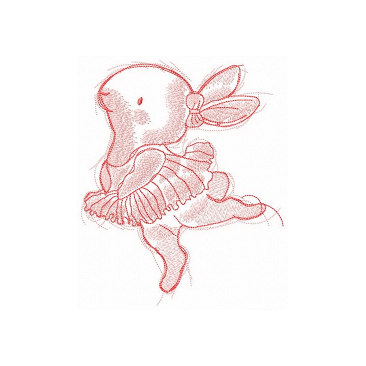 Marvelous bunny ballerina embroidery design - Embroidery Design