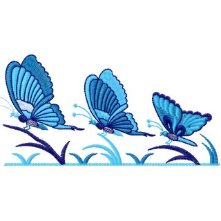 Three butterflies embroidery design - Embroidery Design