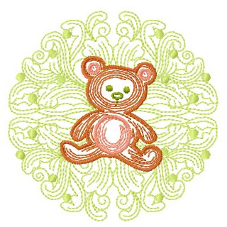 Cute small teddy embroidery design - Embroidery Design