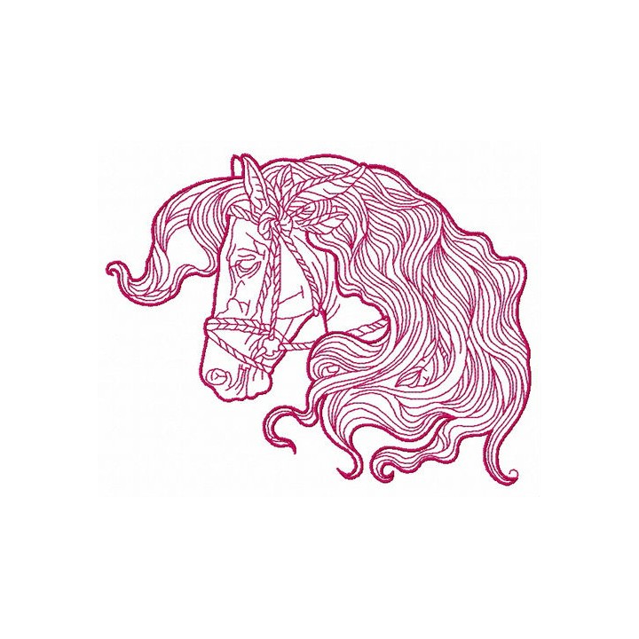 Romantic horse 5 embroidery design - Embroidery Design