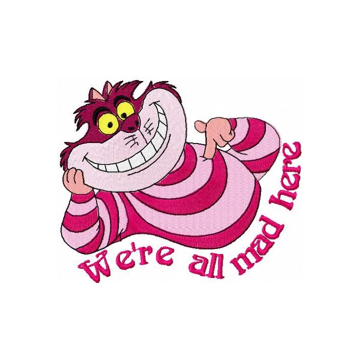 cheshire Cat smile embroidery design - Embroidery Design