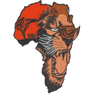 Africa Lion 2 embroidery design - Embroidery Design