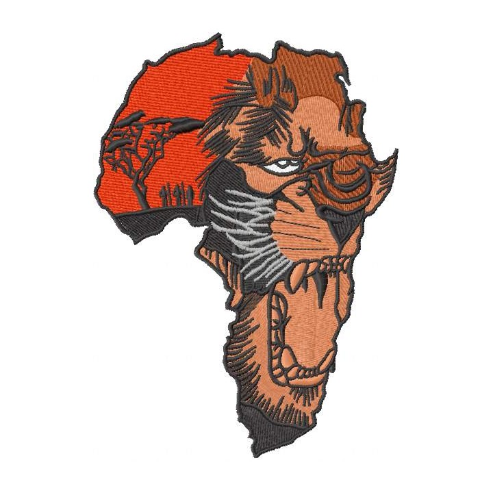 Africa Lion 2 embroidery design - Embroidery Design