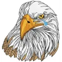 White eagle embroidery design showcasing intricate stitching details, perfect for bird lovers and creative projects.