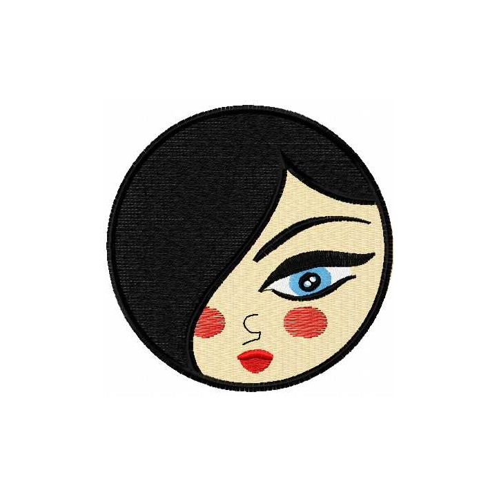 Nesting doll face embroidery design - Embroidery Design
