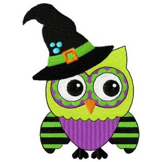 Witch owl embroidery design - Embroidery Design