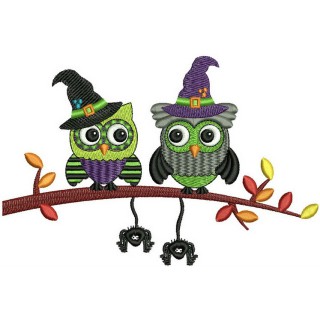 Halloween owls embroidery design - Embroidery Design