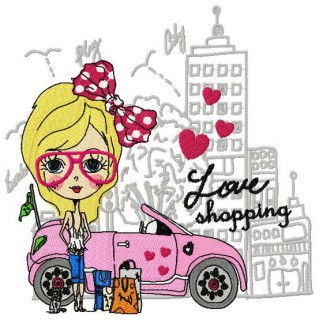 Love shopping embroidery design - Embroidery Design