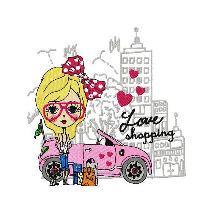 Love shopping embroidery design - Embroidery Design