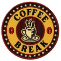 Coffee break 4 embroidery design featuring a whimsical coffee cup motif, perfect for stitching on towels or t-shirts.
