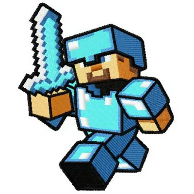 Minecraft Boss embroidery design showcasing a detailed stitched motif perfect for t-shirts and hoodies.