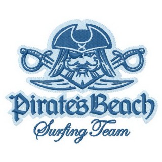 Pirate's beach Surfing team 2 embroidery design - Embroidery Design