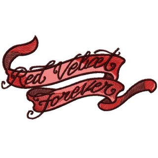 Ribbon red velvet forever 2 embroidery design - Embroidery Design