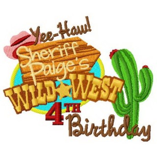 Sheriff Paige's 4th birthday embroidery design - Embroidery Design