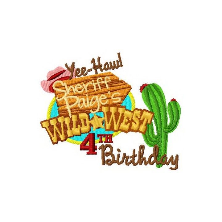 Sheriff Paige's 4th birthday embroidery design - Embroidery Design