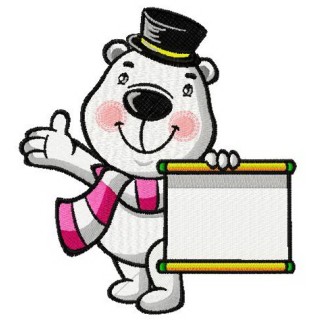 White bear the magician embroidery design - Embroidery Design