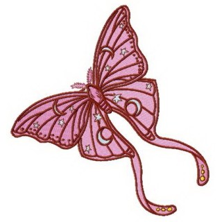 Stars and moons on wings embroidery design - Embroidery Design