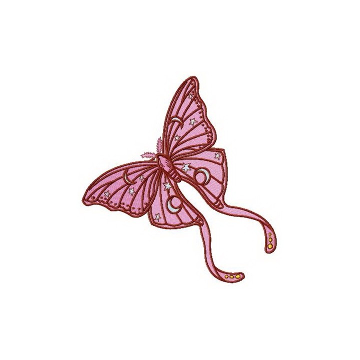 Stars and moons on wings embroidery design - Embroidery Design