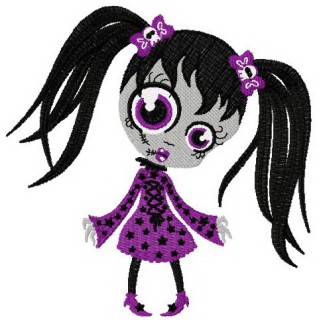 Creepy girl embroidery design - Embroidery Design