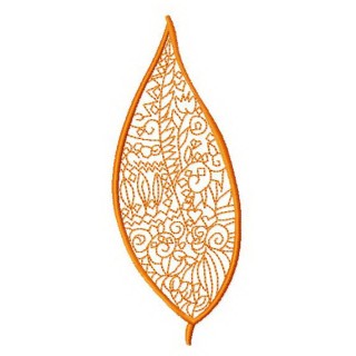 Bird-cherry tree leaf embroidery design - Embroidery Design