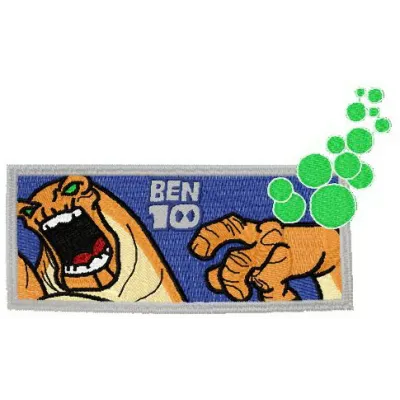 Preview of Ben 10 badge 4 embroidery design featuring a vibrant and playful motif for stitching on various fabrics.