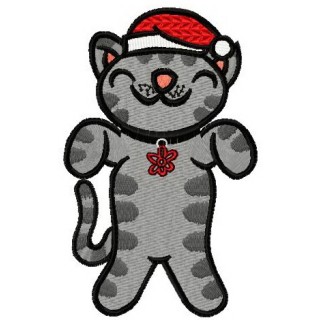 Christmas soft kitten embroidery design - Embroidery Design